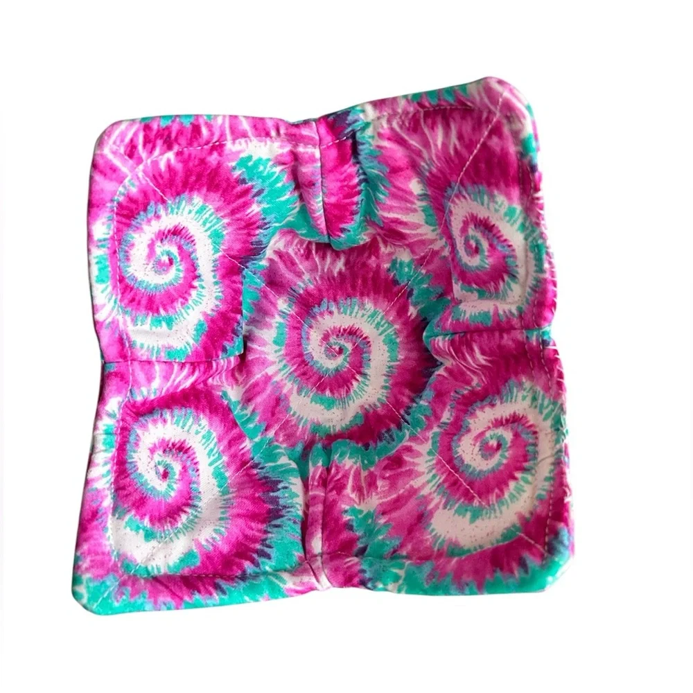 Hand Crafted Colorful Tie Dye Microwave Small Bowl or Mug Cozy Fabric Cotton